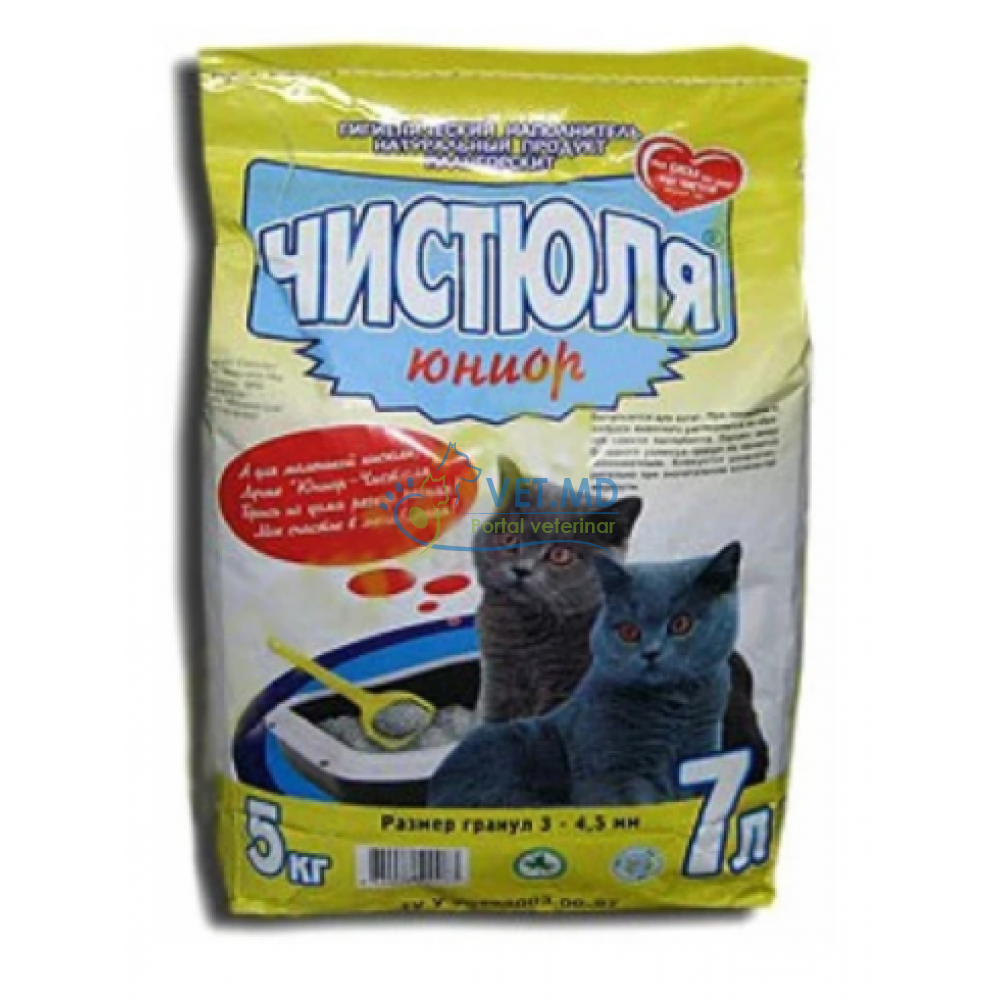 Hаполнитель для кошачьего туалета Чистюля Юниор 3-4.5mm, 5 kg.